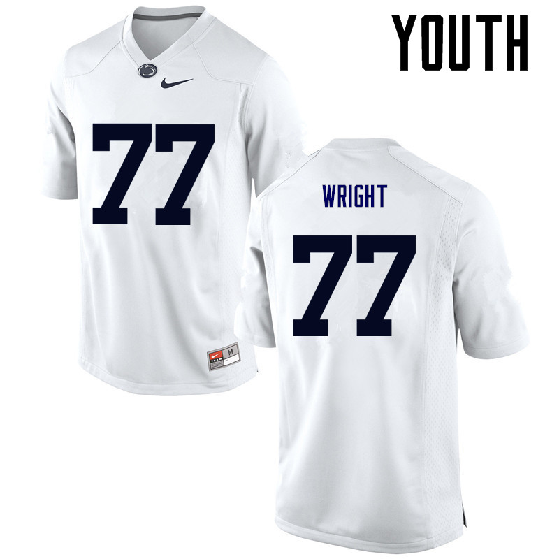Youth Penn State Nittany Lions #77 Chasz Wright College Football Jerseys-White - Click Image to Close